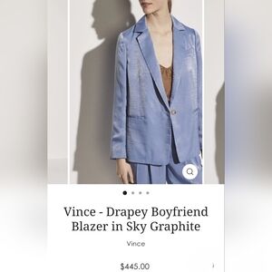 Vince Drapey boyfriend blazer in sky graphite women's sz 2